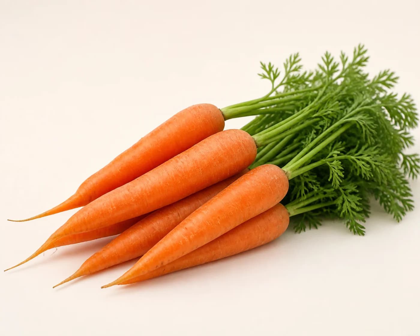 Fresh Orange Carrot arranged on a warm off-white surface.